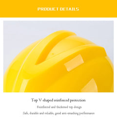 Worker Construction Site Protective Cap ABS Hard Hat V Shaped Adjustable Size Rotary Knob Safety Helmet