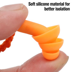 Soft Anti-Noise Ear Plug Waterproof Swimming Silicone Corded Earplugs Anti Lost Reusable Earplug With Rope Hearing Protection