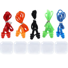 Soft Anti-Noise Ear Plug Waterproof Swimming Silicone Corded Earplugs Anti Lost Reusable Earplug With Rope Hearing Protection