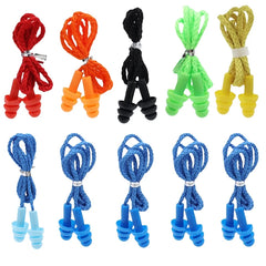 Soft Anti-Noise Ear Plug Waterproof Swimming Silicone Corded Earplugs Anti Lost Reusable Earplug With Rope Hearing Protection