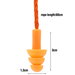 Soft Anti-Noise Ear Plug Waterproof Swimming Silicone Corded Earplugs Anti Lost Reusable Earplug With Rope Hearing Protection