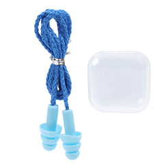 Soft Anti-Noise Ear Plug Waterproof Swimming Silicone Corded Earplugs Anti Lost Reusable Earplug With Rope Hearing Protection