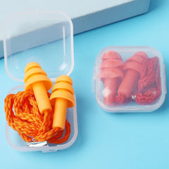Soft Anti-Noise Ear Plug Waterproof Swimming Silicone Corded Earplugs Anti Lost Reusable Earplug With Rope Hearing Protection